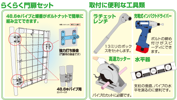 取付に便利な工具類
