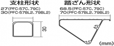支柱形状・踏ざん形状